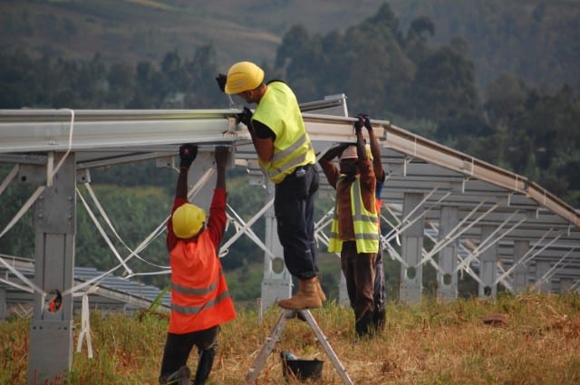 Asyv solar power plant under construction in Rwanda. The plant started production in 2014 (photo: Scatec Solar)
