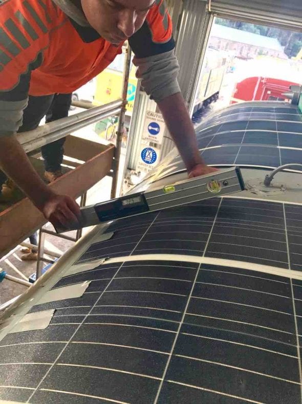 Solar panels are installed on the Byron Bay Train copy