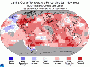 333 months in a row of above average global temperatures