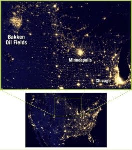 … and here’s what gas flaring in US looks like from space