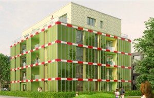 Algae-covered walls to heat German building