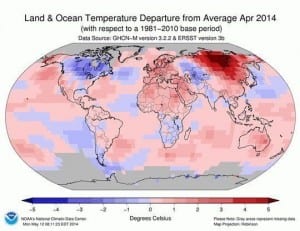 Last month tied for world’s equal hottest April on record