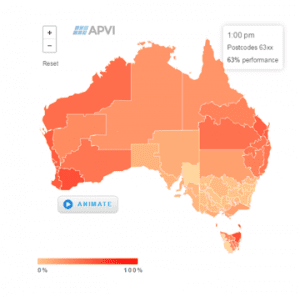 Updated Solar Map tracks output from 5500 PV systems Australia-wide