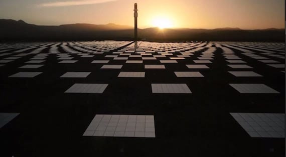 Crescent Dunes generated its first solar electricity at night.