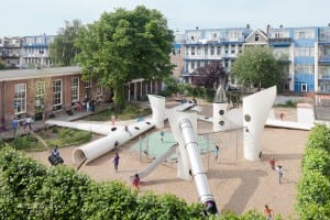 Wind turbine to generate a different sort of energy – repurposed as children’s playground