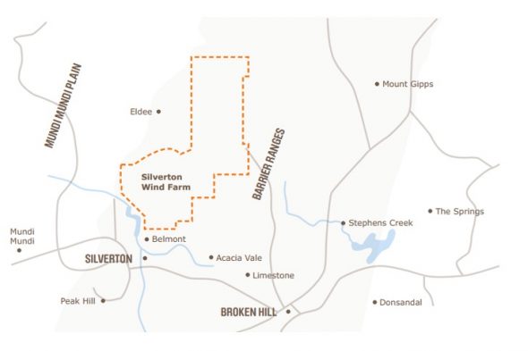 silverton wind farm map