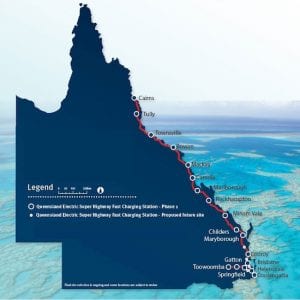 Phase one of “world’s largest” EV fast-charging network completed in Queensland