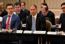 Minister for Energy Josh Frydenberg with state and territory energy ministers during a COAG meeting to discuss the National Energy Guarantee (NEG) at the Shangri La Hotel in Sydney, Friday, August 10, 2018.