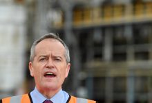 The Leader of the Opposition Bill Shorten is seen during a media conference at the Incitec Pivot Fertiliser plant on Gibson Island in Brisbane, Monday, September 3, 2018.
