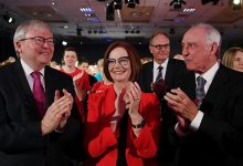 Former ALP Prime Ministers Rudd, Gillard and Keating at 2019 ALP Campaign Launch