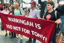 Vote Tony Out protesters in Manly