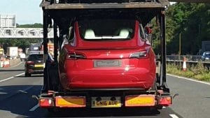 First lot of Tesla Model 3 EVs spotted arriving in UK