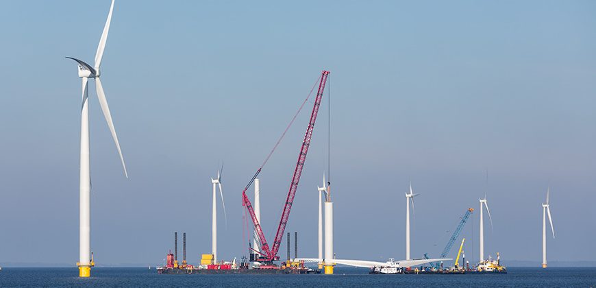 Construction Site New Offshore Wind Farm near the Dutch Coast - optimised macquarie bank