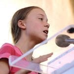 Greta Thunberg speaks at the Youth Climate Strike in Battery Park in New York