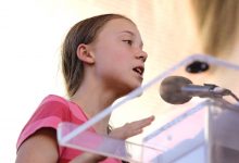 Greta Thunberg speaks at the Youth Climate Strike in Battery Park in New York