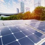 Solar Power Plant in modern city Sustainable Renewable Energy property climateworks - optmised