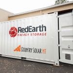 Partnership RedEarth battery storage container - optimised