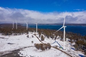 Cattle Hill wind farm starts sending power to the grid in Tasmania