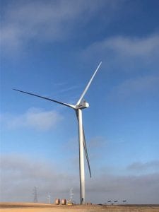 First turbine up at 180MW Warradarge Wind Farm in W.A.