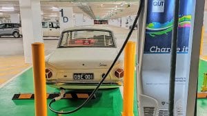 Wrecked Tesla Model X helps resurrect classic Cortina with electric makeover