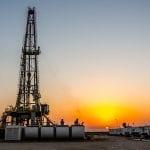 Fracking Drill Rig at Sunset victoria australia institute - optimised