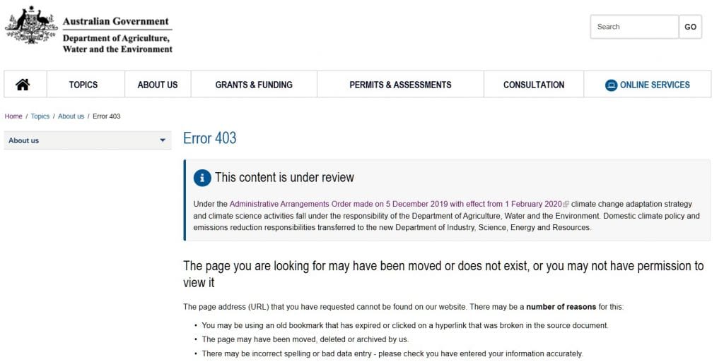 Environment department begins purging website of historical emissions ...