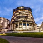 The New Zealand "beehive", home to the NZ executive.