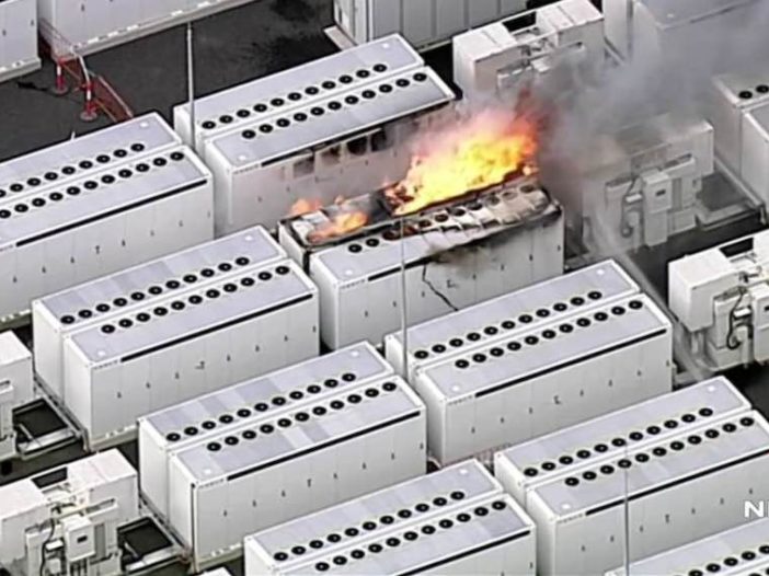 Tesla Megapack containers on fire at site of Australia's biggest