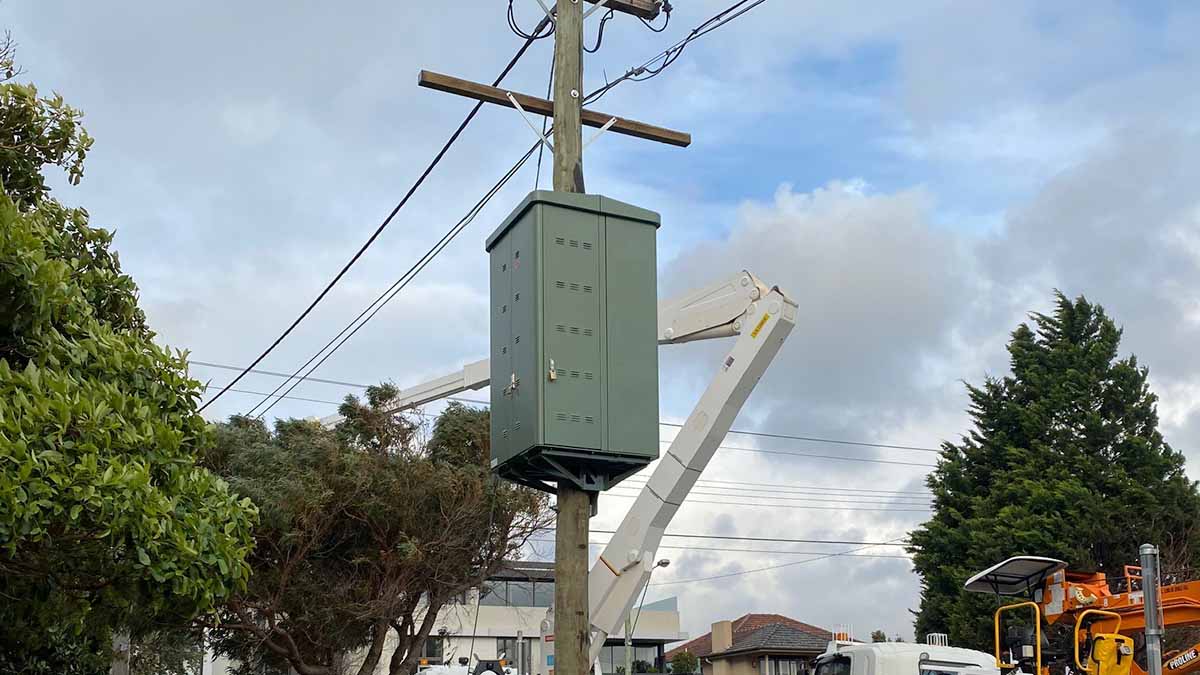 One of 40 community batteries to be distributed as part of a United Energy trial in Victoria.