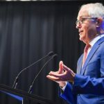 Former Australian prime minister Malcolm Turnbull speaks at the Smart Energy 2021 conference in May - AAP - optimised
