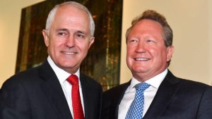 Turnbull and Forrest push “green only” hydrogen, dismiss carbon capture