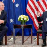 President Joe Biden meeting with Australian Prime Minister Scott Morrison in New York. (AP Photo/Evan Vucci).