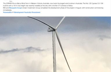 209MW Murra Warra Wind Farm in Western Victoria