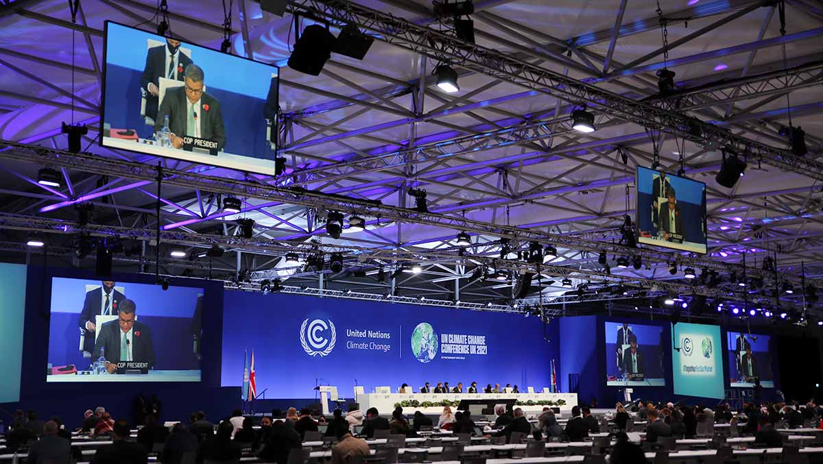 President of COP26, Alok Sharma, addresses the opening of the conference in Glasgow. Photo by IISD/ENB.