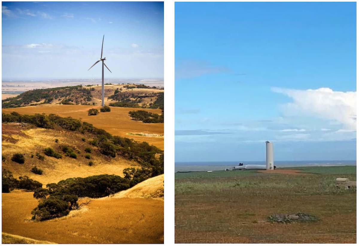 iberdrola alinta wind farm turbine collapse