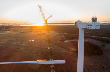 Vestas construction wind farm sunset