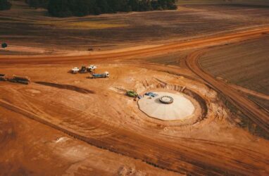 flat rocks wind farm turbine foundation WA