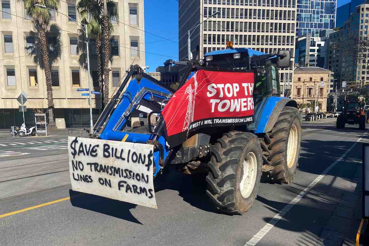 tractor protest transmission wind
