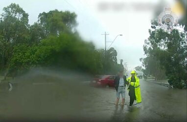 floodwaters in Morayfield, QLD ex-tropical cyclone Kirrily