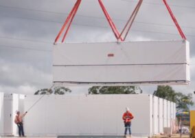 Heavy lifting complete, as final 38 tonne Tesla Megapack installed at battery project next to coal plant
