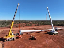 First turbines go up at off-grid mine after 850kms journey from port