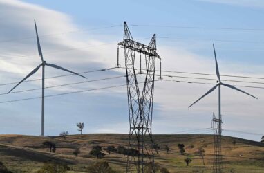 power lines wind turbines