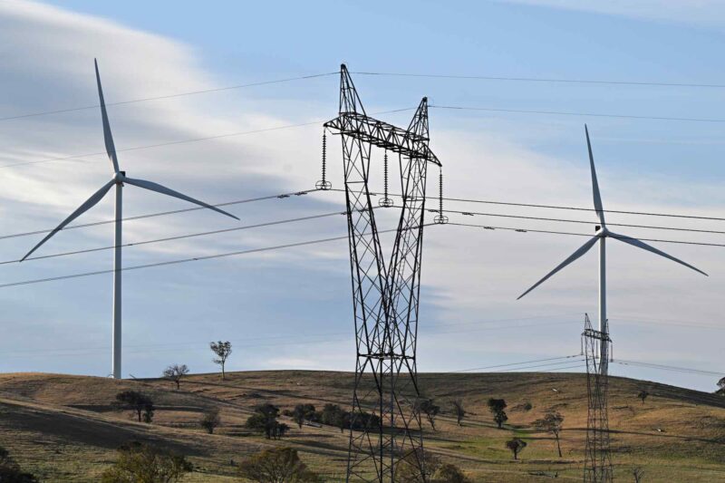 power lines wind turbines