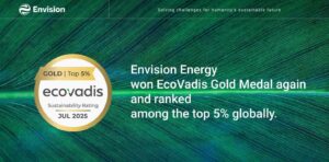 Envision Energy ranks in industry’s top 2% for second year with EcoVadis Gold Rating