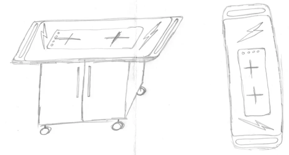 Initial sketch for my induction BBQ cabinet. Source: Tim Eden