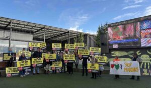 “What’s in it for us?” Protesters deliver important message as Marinus Link heralds new energy dawn