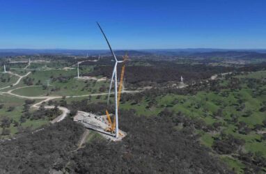First turbine goes up at state’s only wind farm under construction